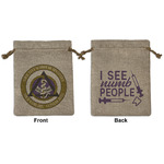 Dental Insignia / Emblem Burlap Gift Bag - Medium -Double-Sided (Personalized)