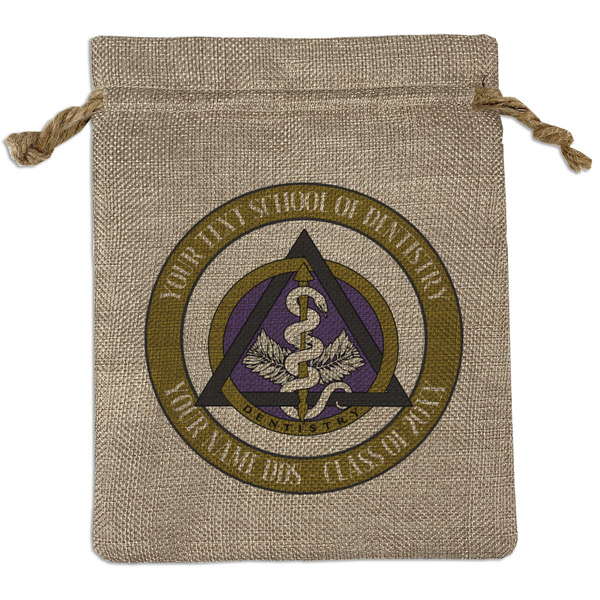 Custom Dental Insignia / Emblem Burlap Gift Bag (Personalized)