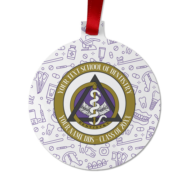 Custom Dental Insignia / Emblem Metal Ball Ornament - Double-Sided (Personalized)