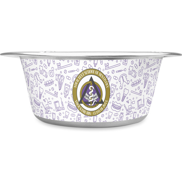 Custom Dental Insignia / Emblem Stainless Steel Dog Bowl - Small (Personalized)