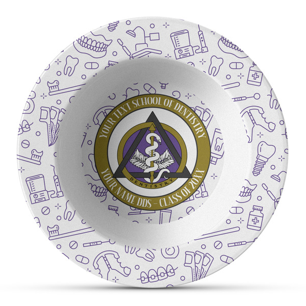 Custom Dental Insignia / Emblem Plastic Bowl - Microwave Safe - Composite Polymer (Personalized)