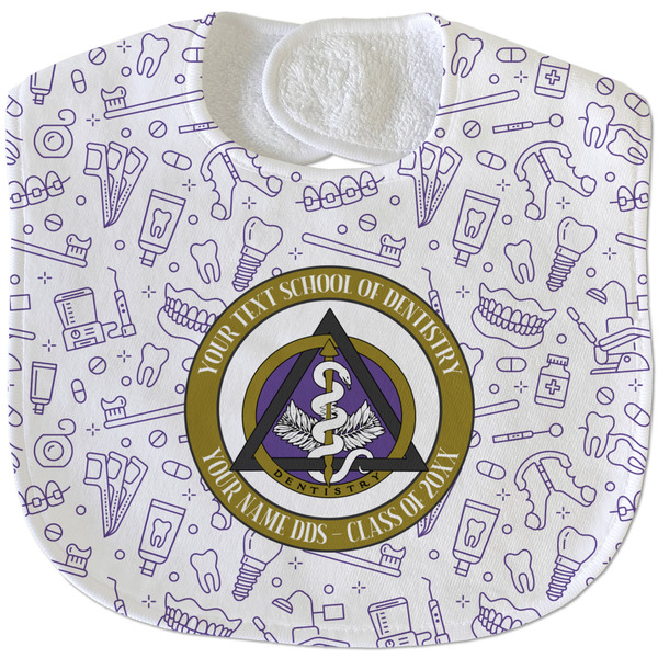 Custom Dental Insignia / Emblem Velour Baby Bib (Personalized)