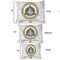 Dental Insignia / Emblem Outdoor Dog Beds - SIZE CHART