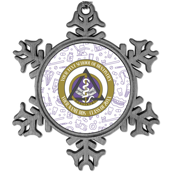 Custom Dental Insignia / Emblem Vintage Snowflake Ornament (Personalized)