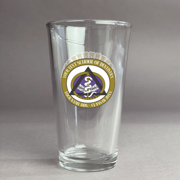 Custom Dental Insignia / Emblem Pint Glass - Full Color Logo (Personalized)