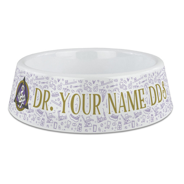 Custom Dental Insignia / Emblem Plastic Dog Bowl - Large (Personalized)