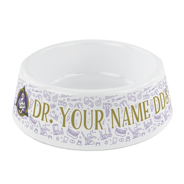 Custom Dental Insignia / Emblem Plastic Dog Bowl - Small (Personalized)