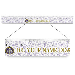 Dental Insignia / Emblem Plastic Ruler - 12" (Personalized)