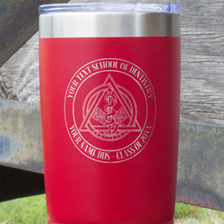 Dental Insignia / Emblem 20 oz Stainless Steel Tumbler - Red - Double-Sided (Personalized)