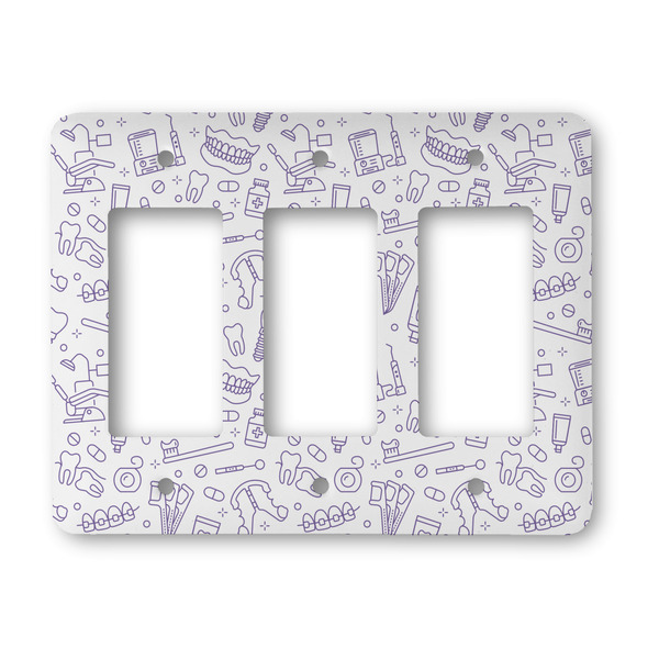 Custom Dental Insignia / Emblem Rocker Style Light Switch Cover - Three Switch