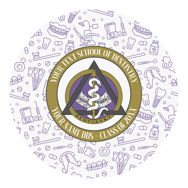 Custom Dental Insignia / Emblem Round Decal - Medium (Personalized)