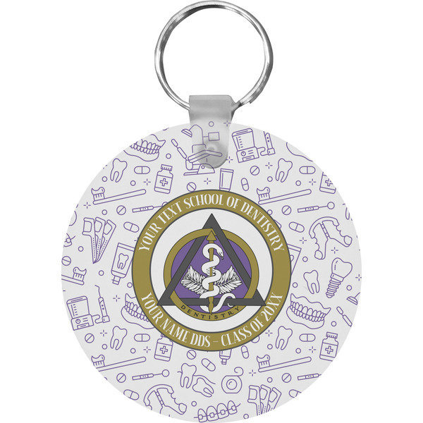 Custom Dental Insignia / Emblem Round Plastic Keychain (Personalized)