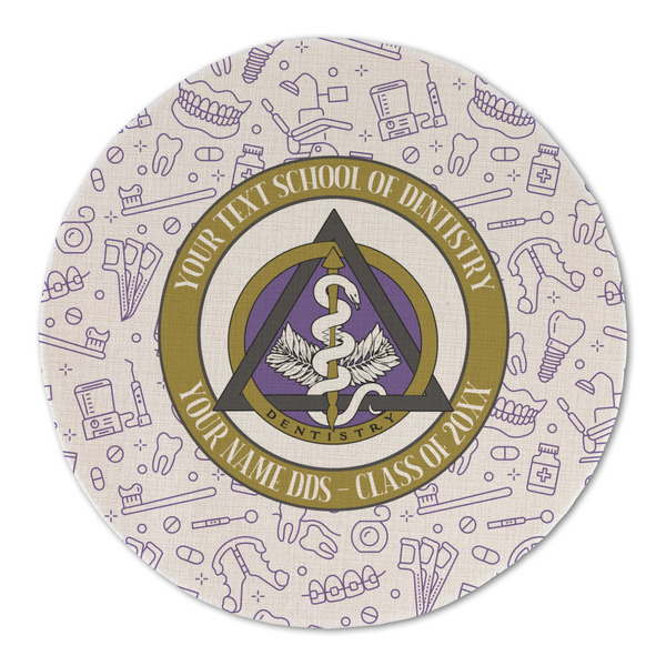 Custom Dental Insignia / Emblem Round Linen Placemat - Single-Sided - Single (Personalized)