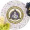 Dental Insignia / Emblem Round Linen Placemats - Front (w flowers)