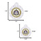 Dental Insignia / Emblem Round Pet ID Tag - Comparison Scale