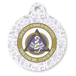 Dental Insignia / Emblem Round Pet ID Tag (Personalized)