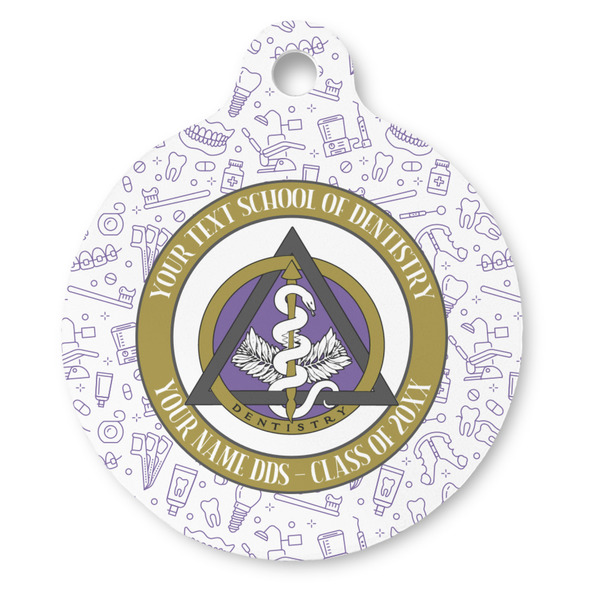 Custom Dental Insignia / Emblem Round Pet ID Tag (Personalized)