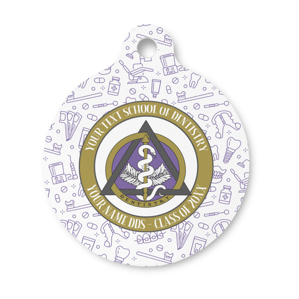 Custom Dental Insignia / Emblem Round Pet ID Tag - Small (Personalized)