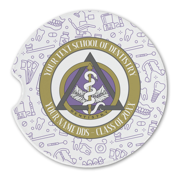 Custom Dental Insignia / Emblem Sandstone Car Coaster - Single (Personalized)