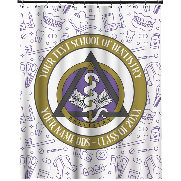 Custom Dental Insignia / Emblem Extra Long Shower Curtain - 70" x 83" (Personalized)