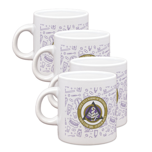 Custom Dental Insignia / Emblem Single Shot Espresso Cups - Set of 4 (Personalized)