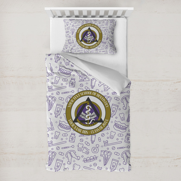 Custom Dental Insignia / Emblem Toddler Bedding Set - With Pillowcase (Personalized)