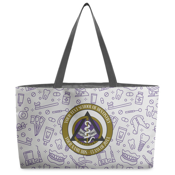 Custom Dental Insignia / Emblem Beach Totes Bag - w/ Black Handles (Personalized)