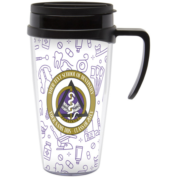 Custom Dental Insignia / Emblem Acrylic Travel Mug with Handle (Personalized)