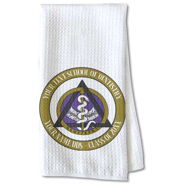 Custom Dental Insignia / Emblem Kitchen Towel - Waffle Weave - Partial Print (Personalized)