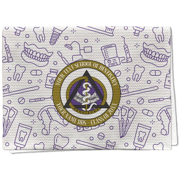 Custom Dental Insignia / Emblem Kitchen Towel - Waffle Weave - Full Color Print (Personalized)