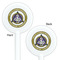 Dental Insignia / Emblem White Plastic 5.5" Stir Stick - Double Sided - Round - Front & Back