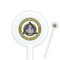 Dental Insignia / Emblem White Plastic 5.5" Stir Stick - Round - Closeup