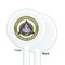 Dental Insignia / Emblem White Plastic 5.5" Stir Stick - Single Sided - Round - Front & Back