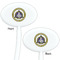 Dental Insignia / Emblem White Plastic 7" Stir Stick - Double Sided - Oval - Front & Back