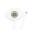 Dental Insignia / Emblem White Plastic 7" Stir Stick - Oval - Closeup