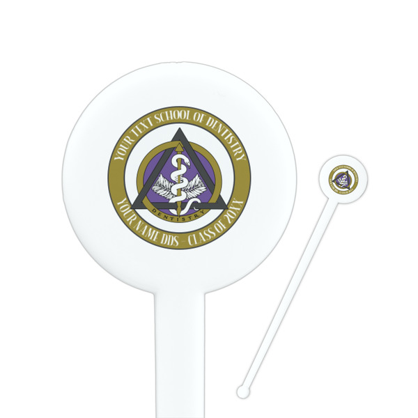 Custom Dental Insignia / Emblem Round Plastic Stir Sticks (Personalized)