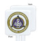 Dental Insignia / Emblem White Plastic Stir Stick - Single Sided - Square - Front & Back