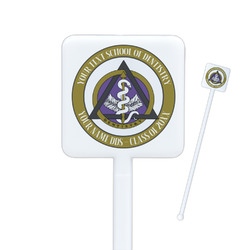 Dental Insignia / Emblem Square Plastic Stir Sticks - Single-Sided (Personalized)