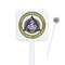 Dental Insignia / Emblem White Plastic Stir Stick - Square - Closeup