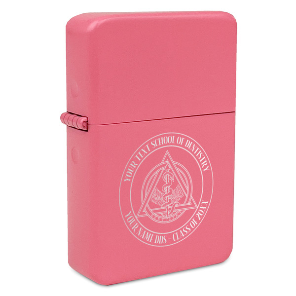 Custom Dental Insignia / Emblem Windproof Lighter - Pink - Double-Sided (Personalized)