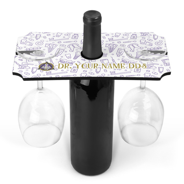 Custom Dental Insignia / Emblem Wine Bottle & Glass Holder (Personalized)