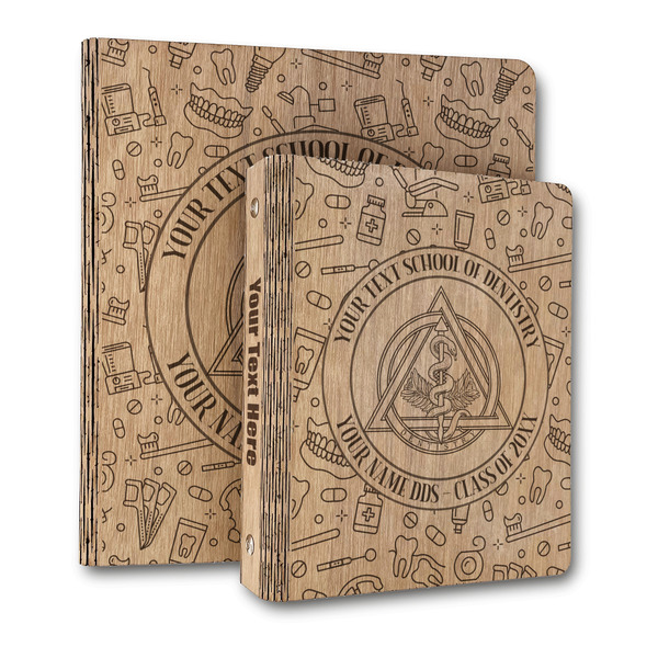 Custom Dental Insignia / Emblem Wood 3-Ring Binder (Personalized)