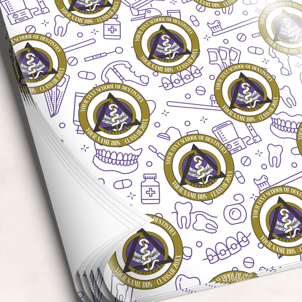 Custom Dental Insignia / Emblem Wrapping Paper Sheets (Personalized)