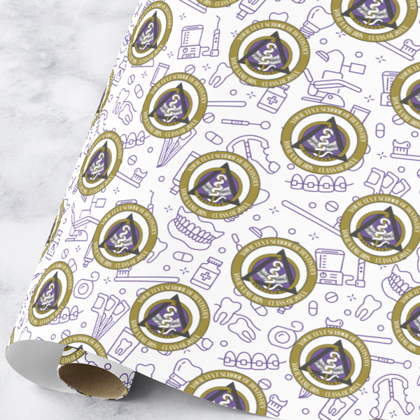 Custom Dental Insignia / Emblem Wrapping Paper Roll - Large - Satin (Personalized)
