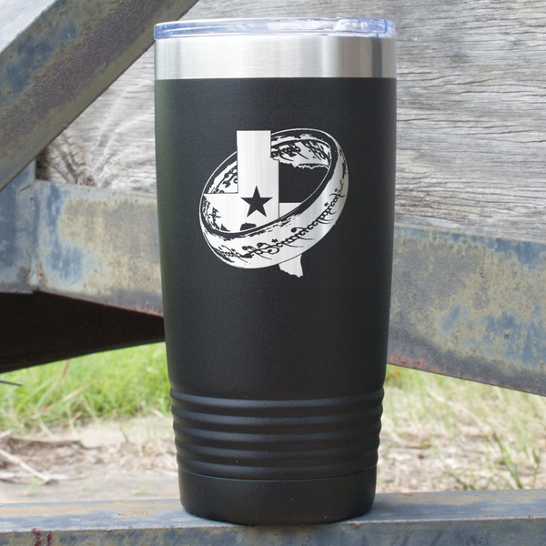 Custom Middle Earth: Strategy Battle Game 20 oz Stainless Steel Tumbler - Black - Single-Sided