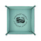 Maryland ME:SBG Crab Logo 6" x 6" Teal Leatherette Snap Up Tray - FOLDED UP