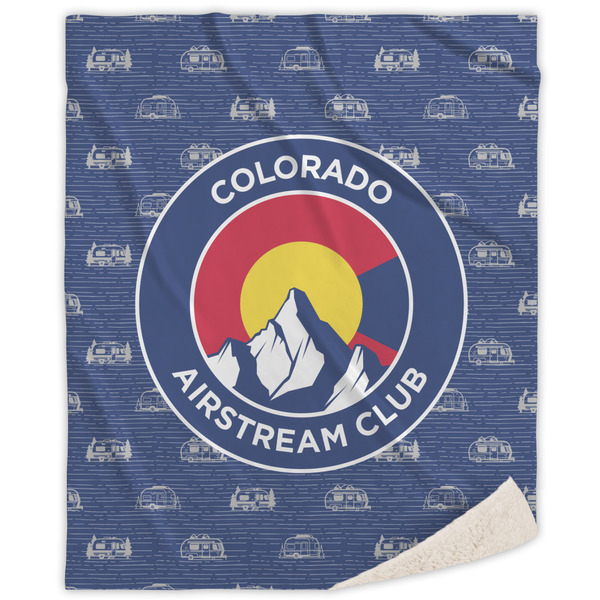 Custom Colorado Airstream Club Sherpa Throw Blanket