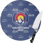 Colorado Airstream Club Round Glass Cutting Board - Small