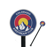 Colorado Airstream Club 5.5" Round Plastic Stir Sticks - Black - Single-Sided