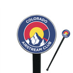 Colorado Airstream Club 7" Round Plastic Stir Sticks - Black - Single-Sided